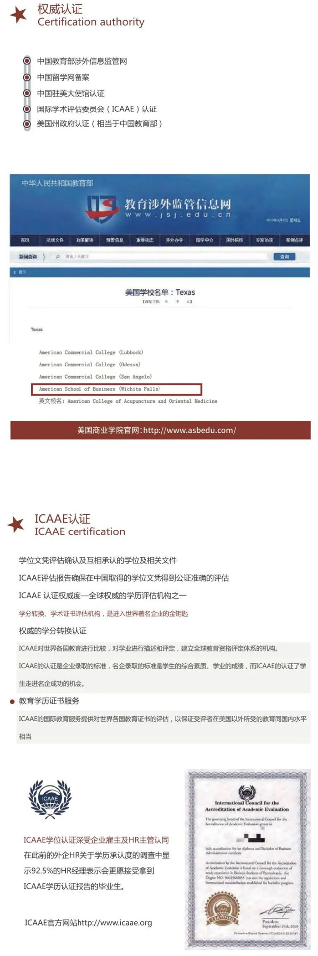 美国商业学院工商管理硕士（MBA）招生简章